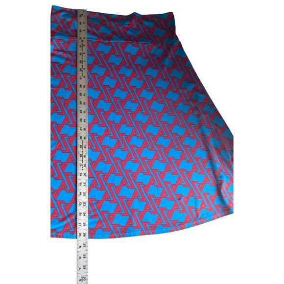 Lularoe Womens Blue & Red Geometric Print Elastic Waist Flared Stretch Skirt L - Picture 6 of 7